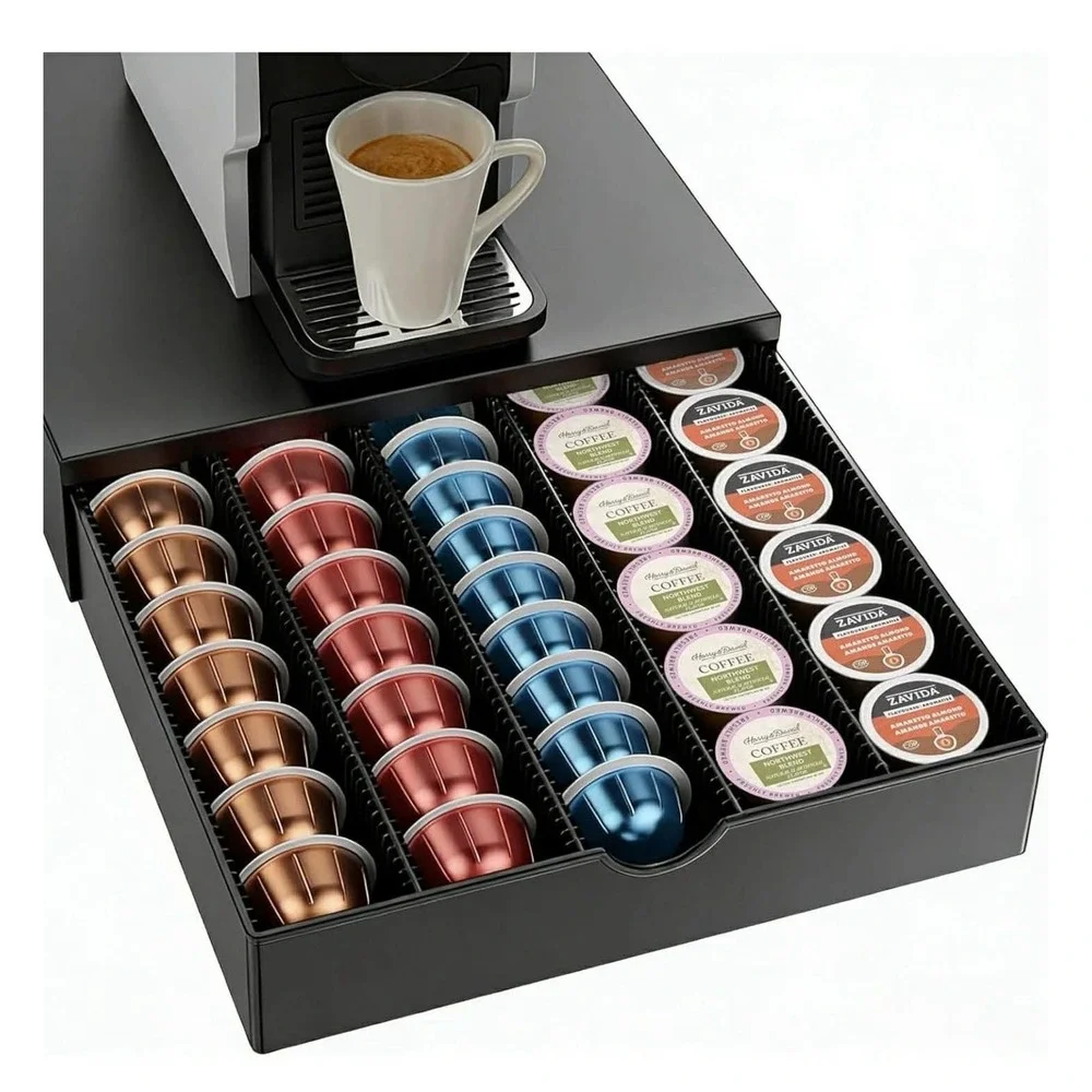 Coffee Pods Drawer Organizer Compatible With Nespresso Vertuo Pods Hold Up To 60